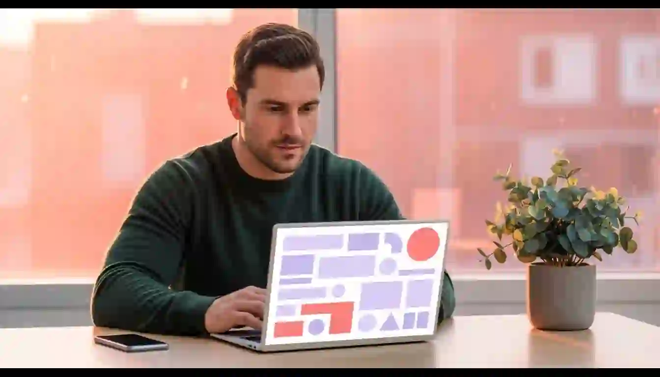 Coach personal online consolidado revisando en su ordenador el desglose de horas y ganancia real por hora tras aplicar sistemas de automatización
