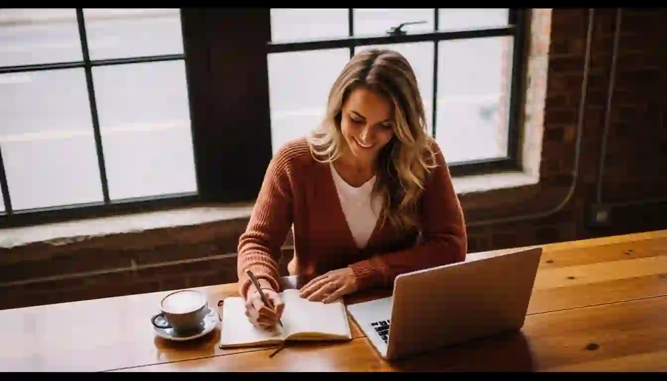 Coach personal online consolidado de más de 50 clientes trabajando desde su ordenador con las 5 automatizaciones activas