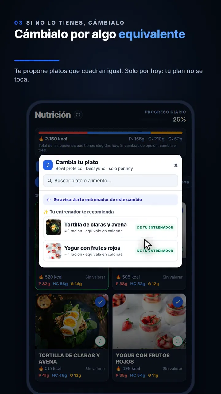 La dieta en la app del atleta